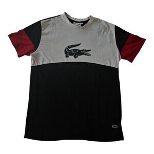 Men's Lacoste Crocodile Logo Graphic T-Shirt XL Black, White & Red
